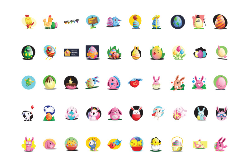 50x-easter-custom-illustrations-set-collection
