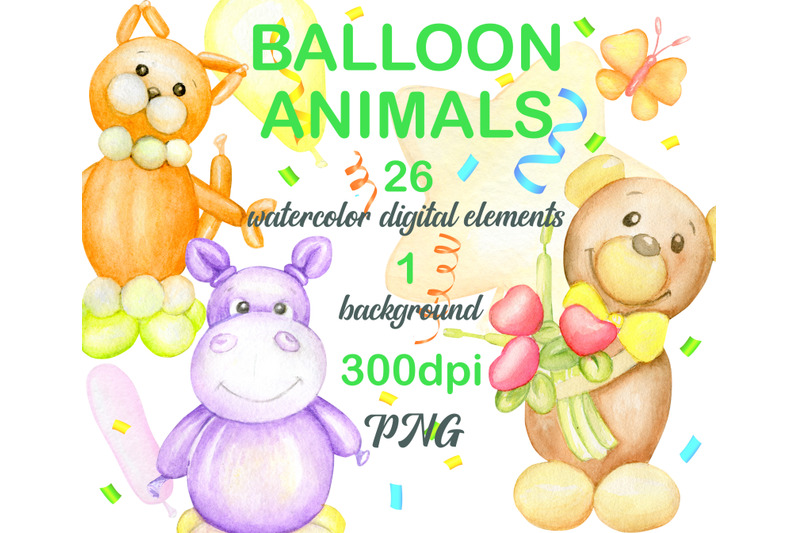 watercolor-balloon-clipart-inflatable-air-animals-giraffe-bear-don