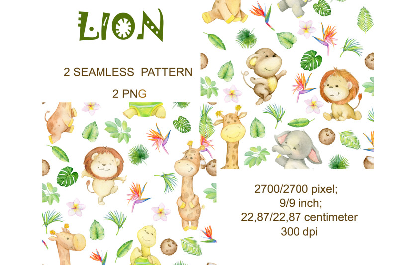 watercolor-lion-clipart-cute-tropical-lion-baby-shower-birthday