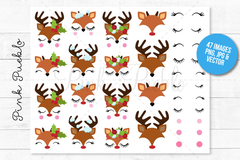 reindeer-face-clipart-and-vectors