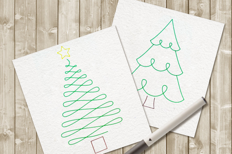 christmas-tree-duo-single-line-sketch-for-pens-svg-png-dxf