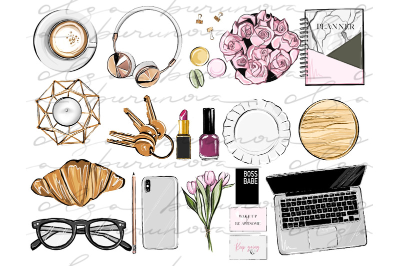 boss-babe-fashion-planner-girl-flatlay-clipart