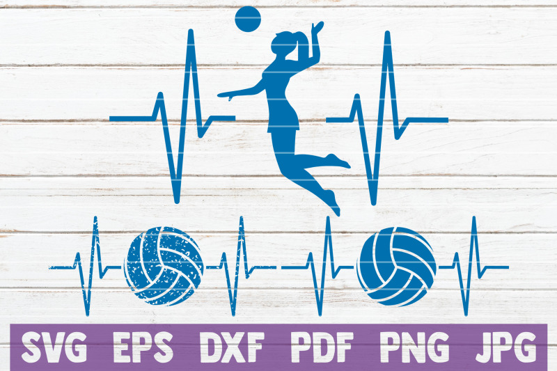 volleyball-heartbeat-svg-cut-file