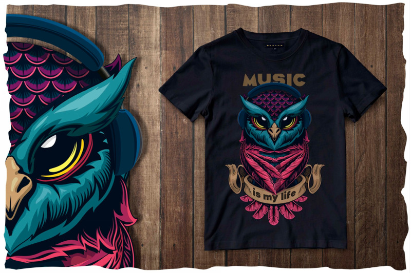 musical-owl-t-shirt-design