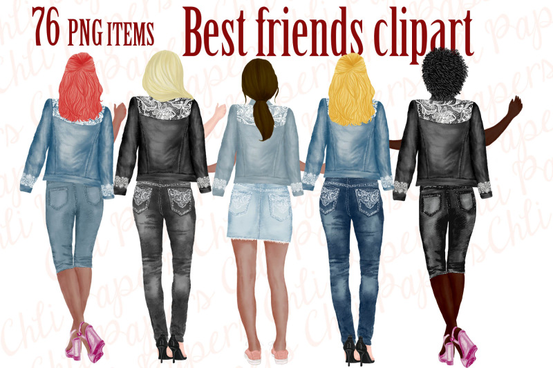 best-friends-clipart-jeans-and-legs-bridesmaid-clipart