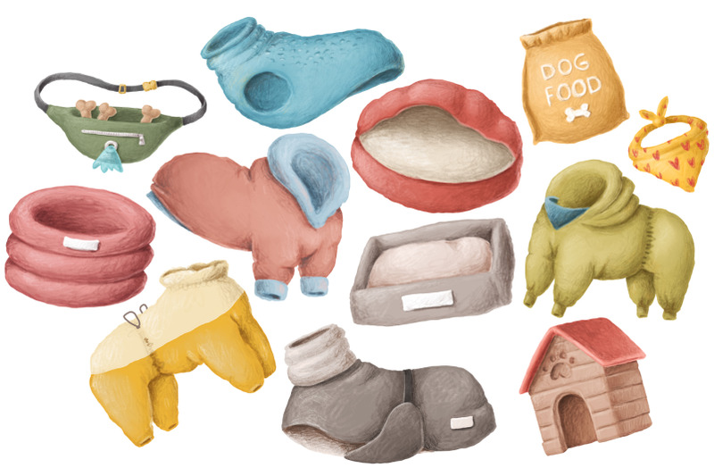dog-items-clipart-collection