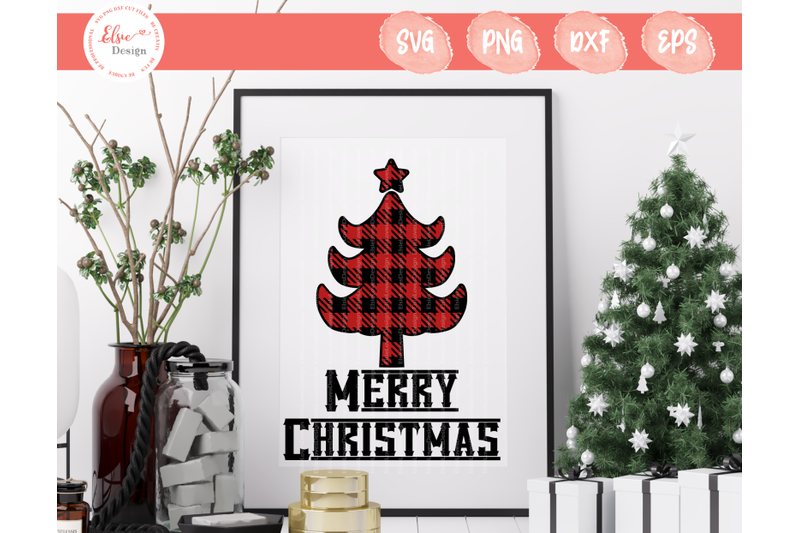 Buffalo Plaid Christmas Tree SVG By ElsieLovesDesign ...
