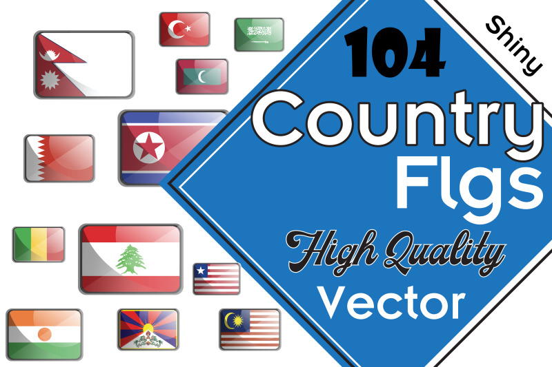 104x-country-flag-illustration-collection