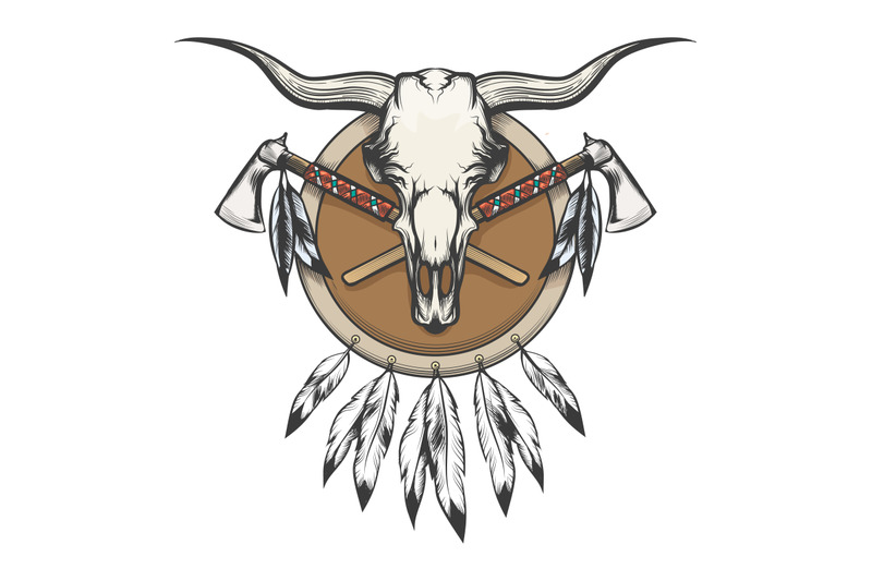 native-americans-emblem-with-bull-skull-and-shield-with-tomahawk