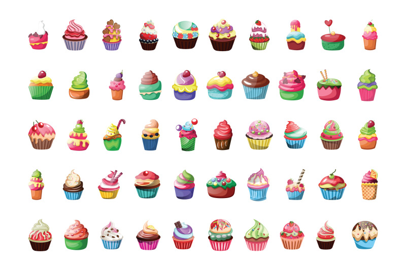 50x-cupcake-types-icons-vectors