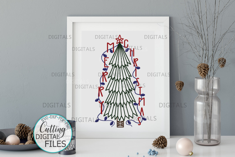 Download Vertical Primitive Merry Christmas Tree porch sign svg cut ...