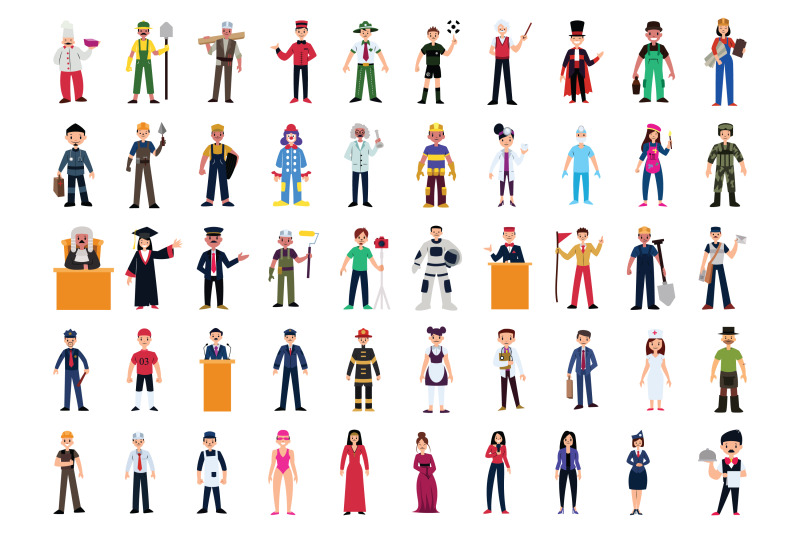 50x-character-occupations-set-illustrations