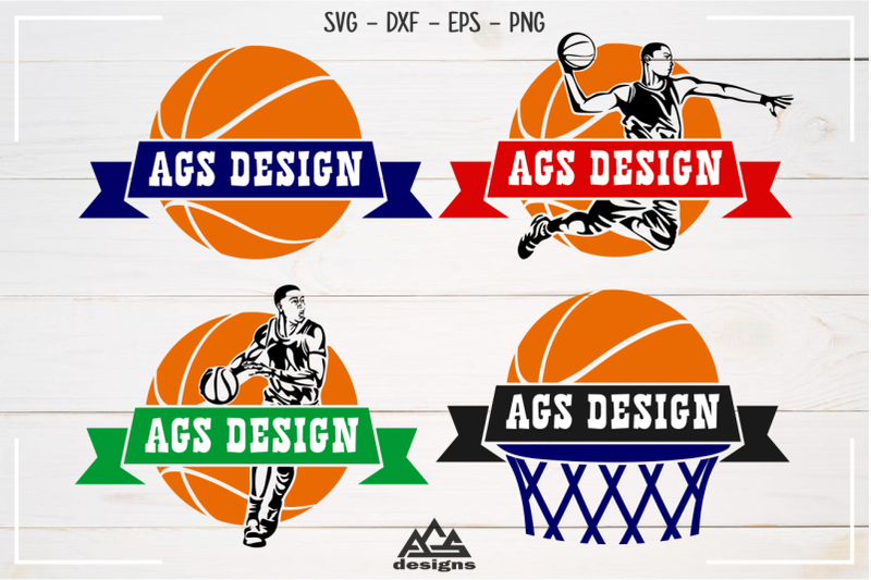 basketball-player-ribbon-frame-svg-design