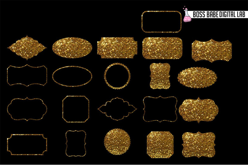 gold-glitter-fram-clipart
