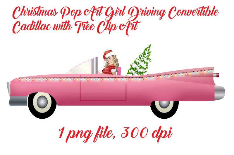 christmas-pop-art-girl-driving-cadillac