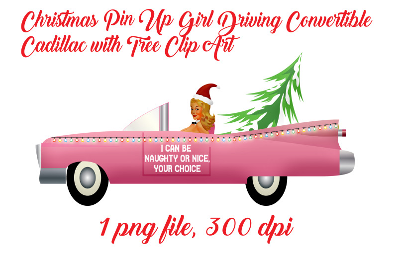 christmas-pin-up-girl-driving-cadillac