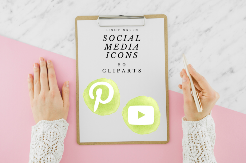 light-green-social-media-icons-round-watercolor-social-icons