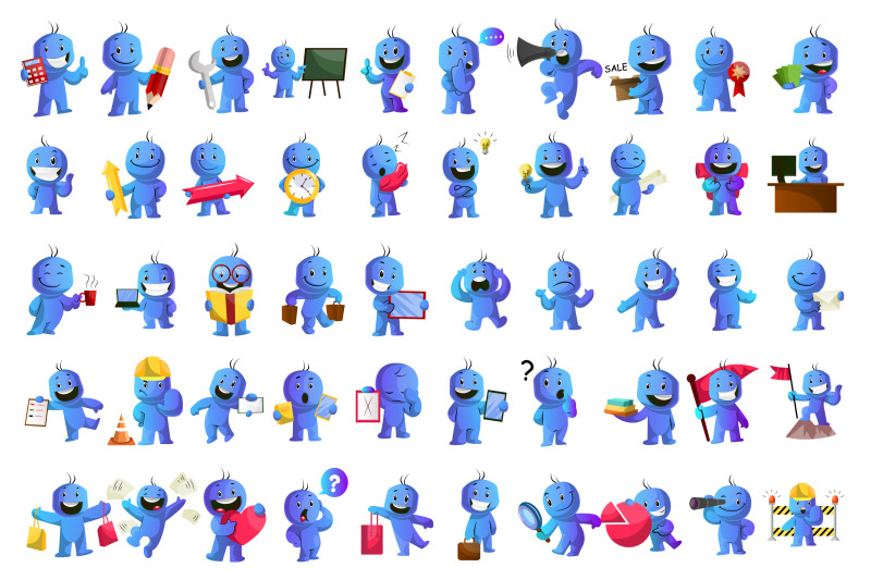 50x-blue-man-character-expression-and-occupation-illustrations