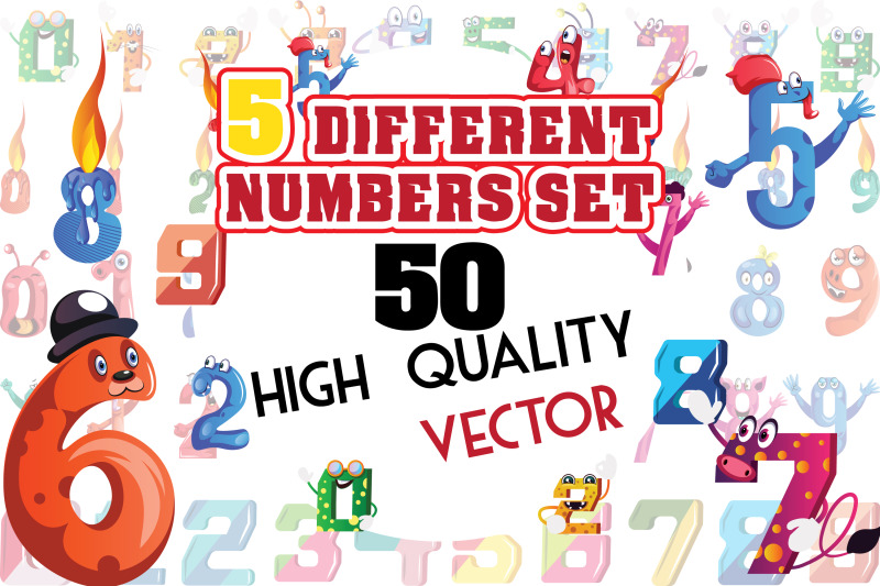 50x-5-different-numbers-expression-illustrations