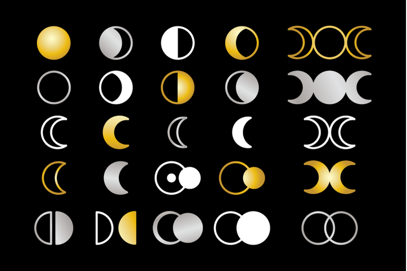 moon-cycle-icons-clip-art-set