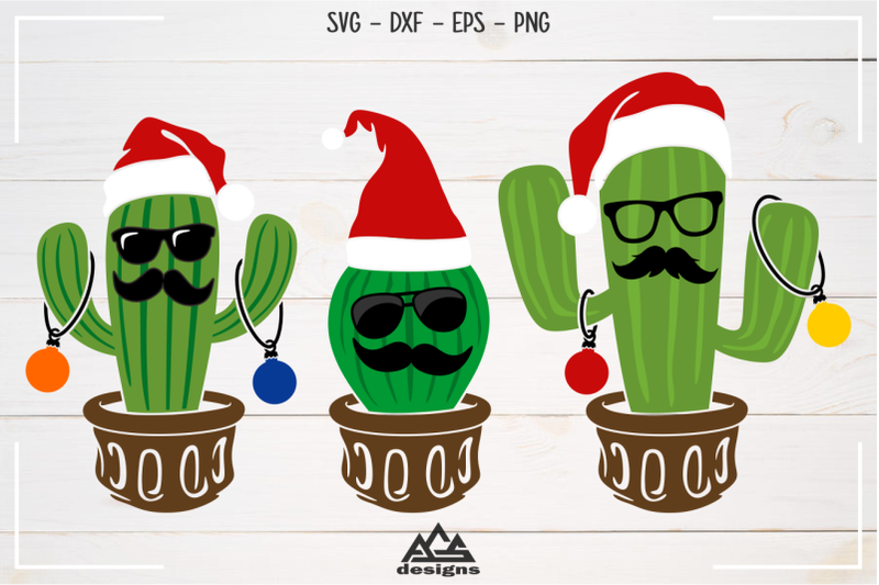 cactus-hipster-santa-hat-svg-design