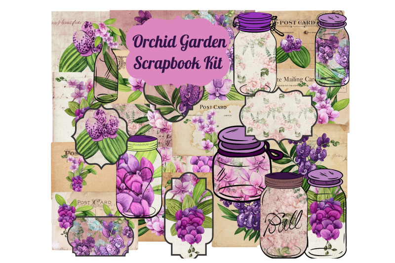 orchid-garden-printable-digital-scrapbook-kit