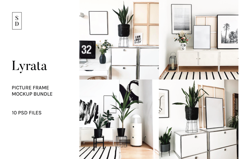 Free Frame Mockup Bundle - Lyrata (PSD Mockups)