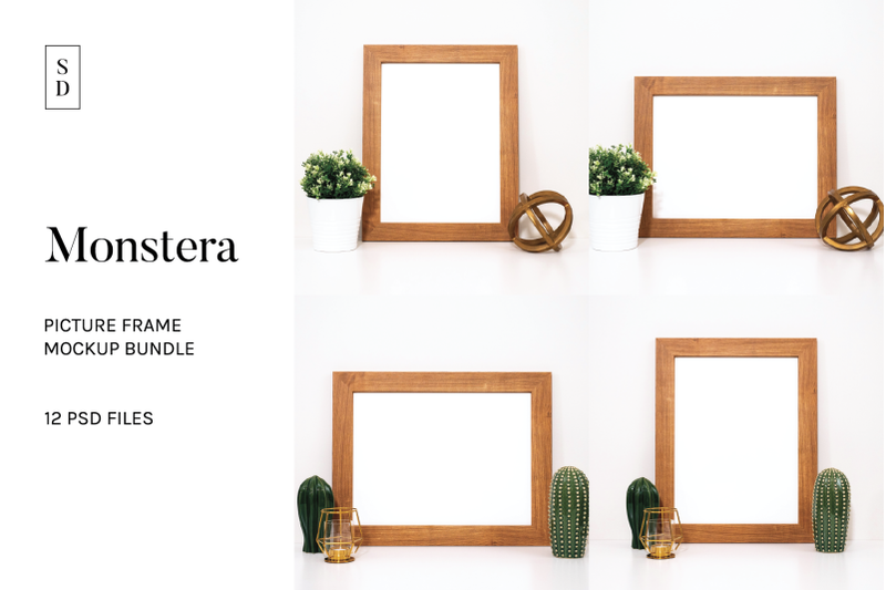 Free Frame Mockup Bundle - Monstera (PSD Mockups)