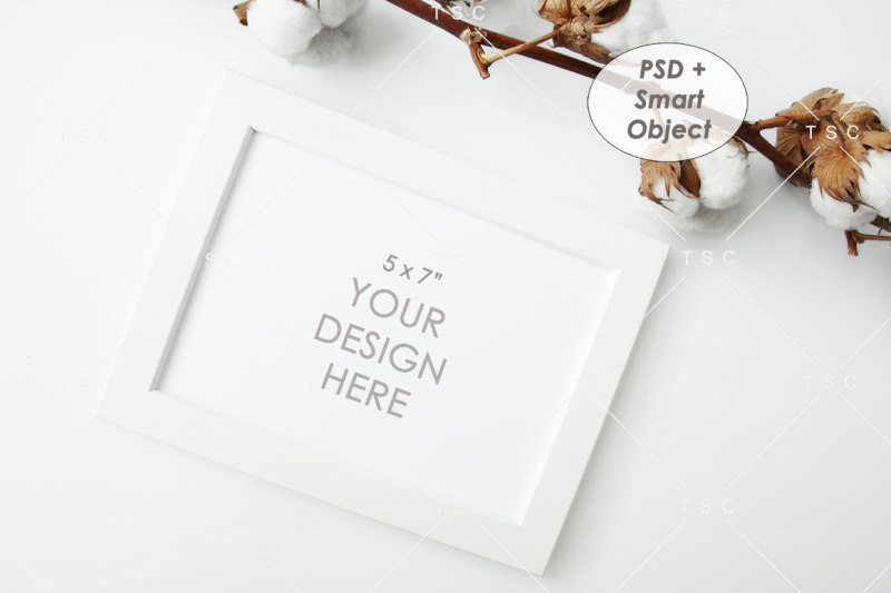 Free 5 x 7 White Frame Mockup (PSD Mockups)
