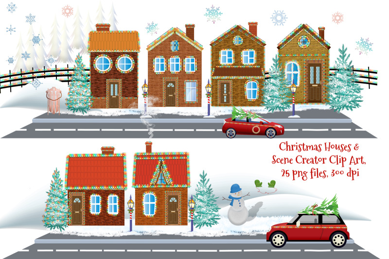 christmas-houses-and-scene-creator-clip-art