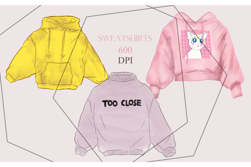 3-sweatshirts-clothes-illustrations-colorful-hand-drawn-set