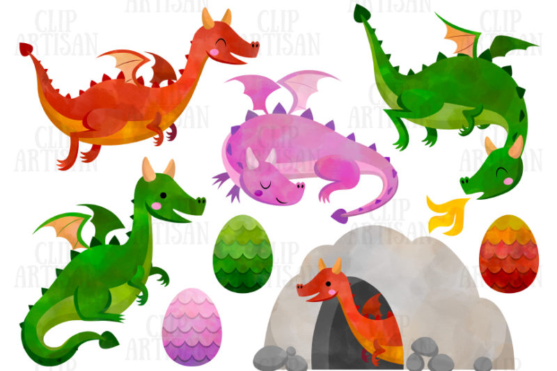 dragon-clipart-watercolor-dragons-clip-art
