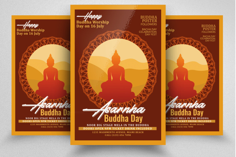 buddha-worship-flyer-poster-template