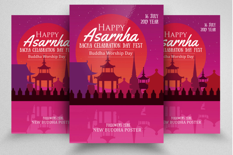 asarnha-bucha-worship-flyer-poster