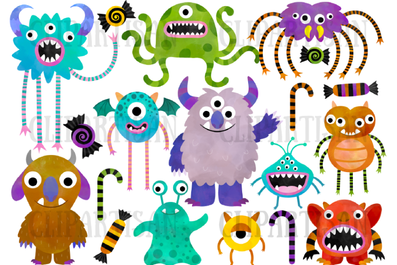 watercolor-monsters-clipart-halloween-illustrations