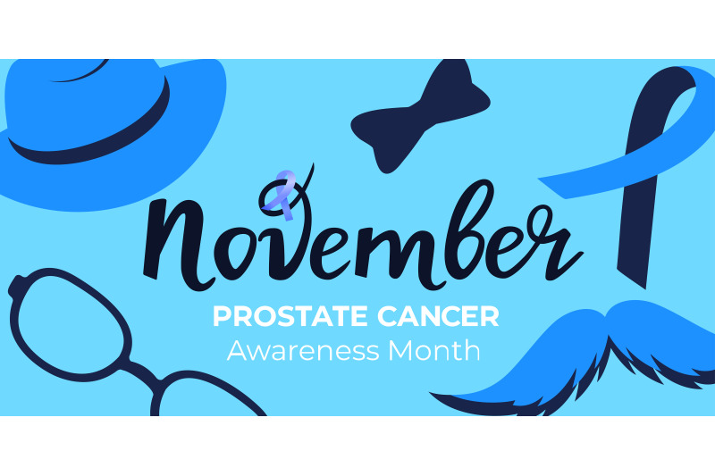 Blue november. Prostate Cancer Awareness Month banner