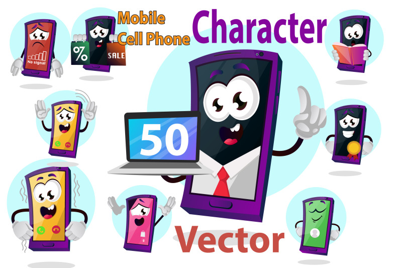 50x-mobile-cell-phone-character-illustrations