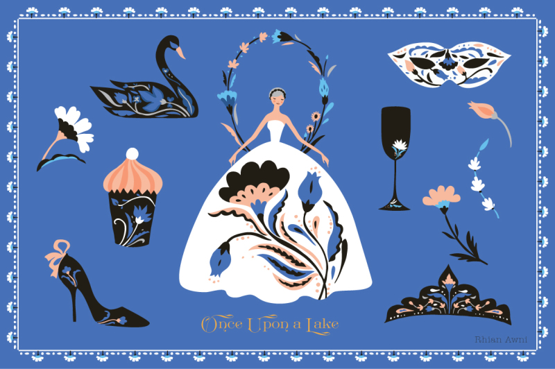 swan-lake-clip-art-ballet-russian-inspired-fairy-tale-moscow-kremlin-cupcake-stileto-eastern-folk-pattern-mask-crown-princess-dance-wreath