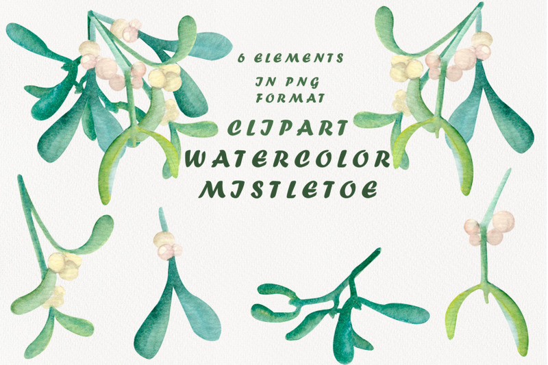 mistletoe-watercolor-clipart
