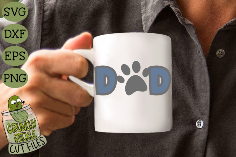 Dog Dad / Cat Dad Paw Print SVG File Download
