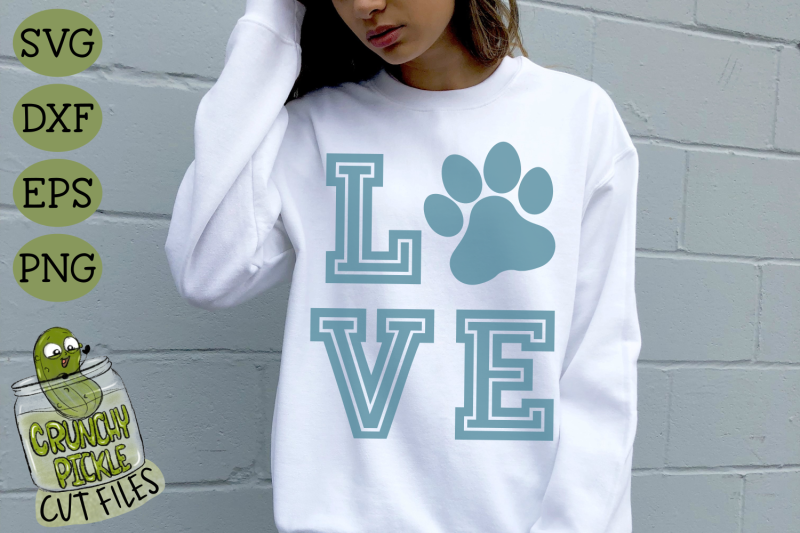 Love Dog Paw Print SVG File By Crunchy Pickle ...