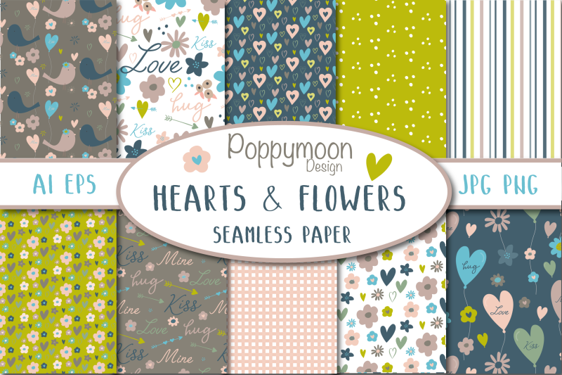 hearts-and-flowers-seamless-paper