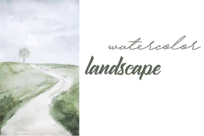 watercolor-landscape-summer-road
