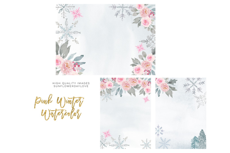 snowflakes-pink-amp-silver-clipart-winter-tree-graphics-planner-sticker