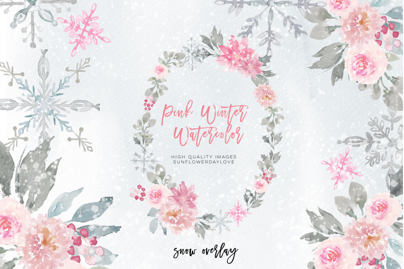 snowflakes-pink-amp-silver-clipart-winter-tree-graphics-planner-sticker