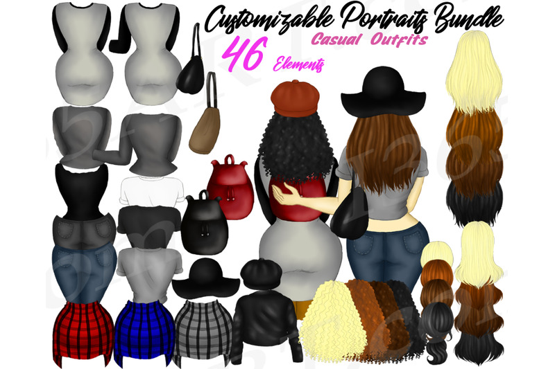 casual-fashion-girls-customizable-clipart-best-friends-pack