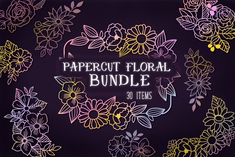 papercut-floral-bundle-30-svg-items