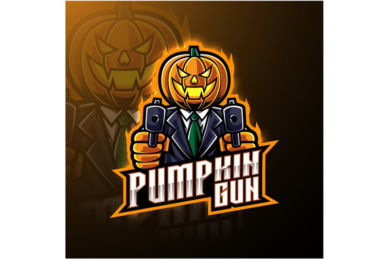 halloween-pumpkin-with-gun-esport-mascot-logo-design