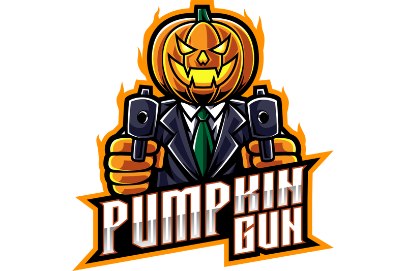 halloween-pumpkin-with-gun-esport-mascot-logo-design