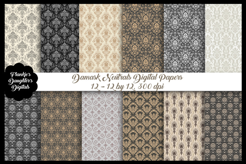 damask-neutral-colors-digital-papers